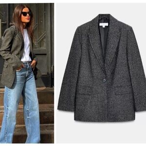 ZARA wool herringbone blazer